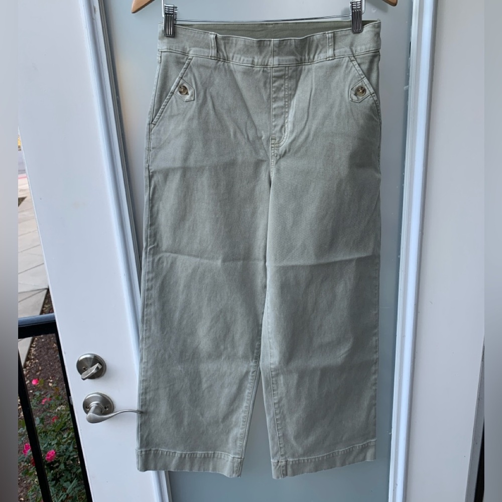 SPANX High-Rise Wide Leg Pants in Olive Green